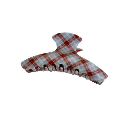 C廠【X128】簡約格紋抓夾女高級感2026新款韓系ins氣質髮夾後腦勺鯊魚夾頭飾
 26.04-3