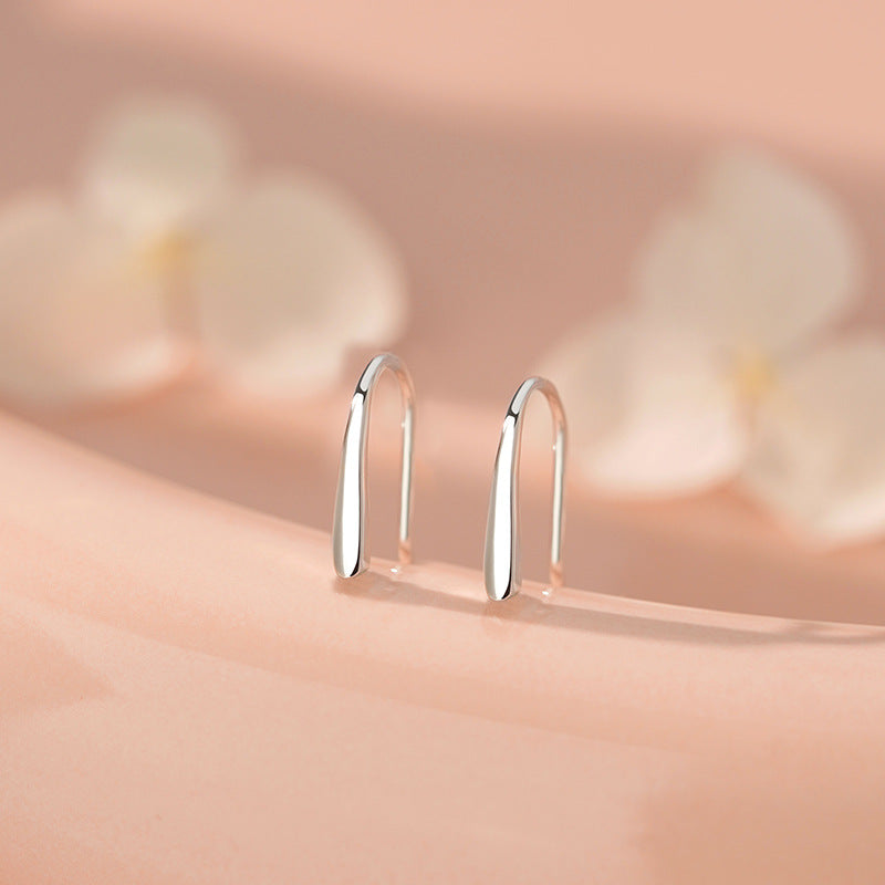 D廠【YC6451E】足銀S999冷淡風水滴耳環女幾何時尚通勤高級感小眾簡約耳環
 26.03-2