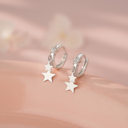 D廠【YC2537E】S999足銀輕奢五角星耳扣女個性時尚百搭氛圍感高級感精緻耳環
 26.03-2