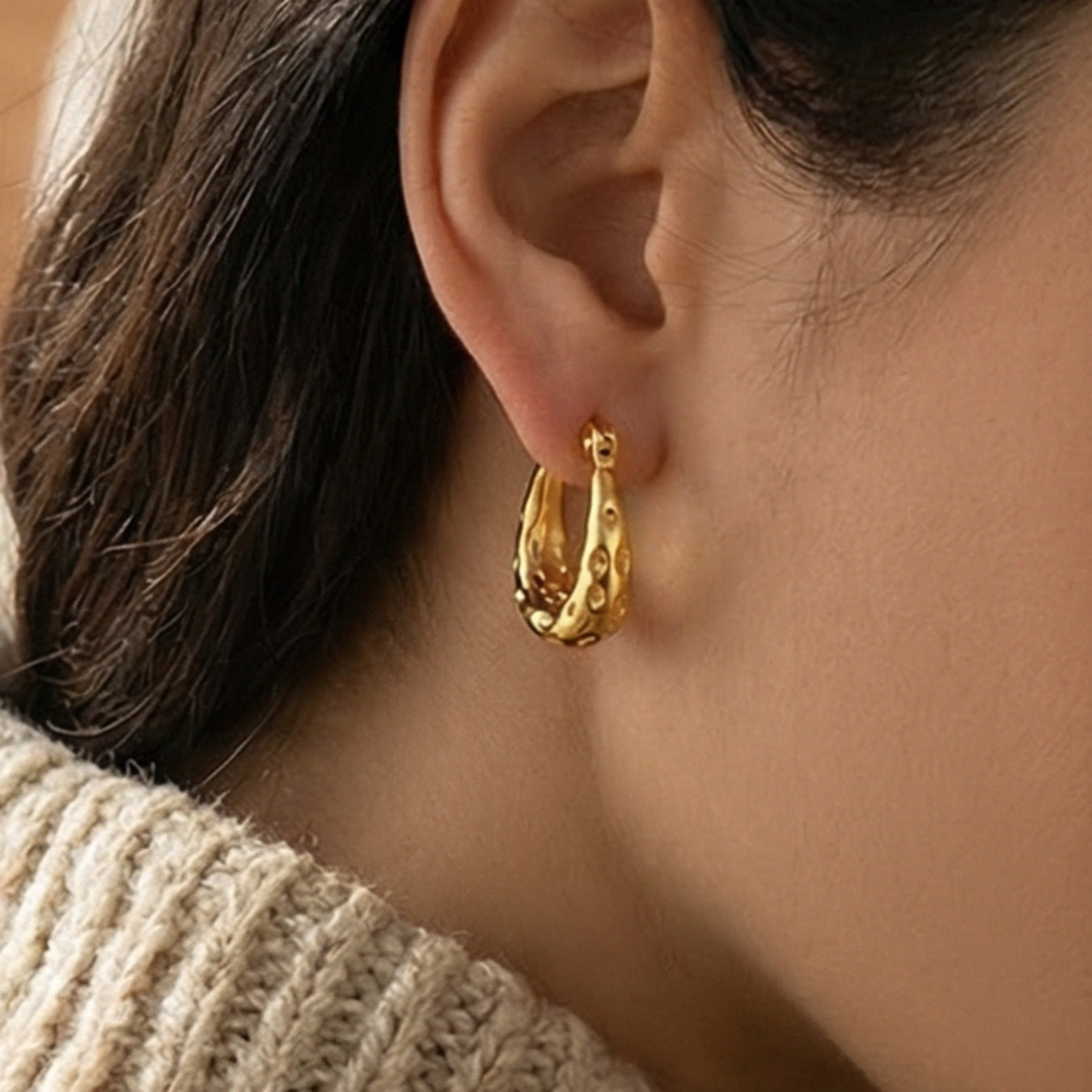 B廠【F041】歐美簡約時尚幾何U型小提包耳環個性輕奢設計耳環不鏽鋼鍍18k真金
 26.02-1