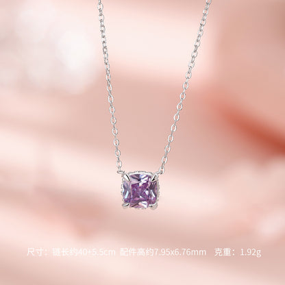 D廠【HE_60018N】純銀S925紫锆耳釘項鍊精工幾何輕奢鎖骨鏈耳飾
 26.10-5