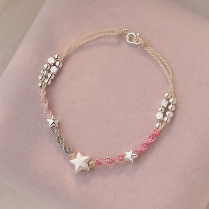 D廠【YC5446SL】S999足銀少女心三顆星星手鍊女甜美韓版超仙溫柔學生手鍊 25.02-3