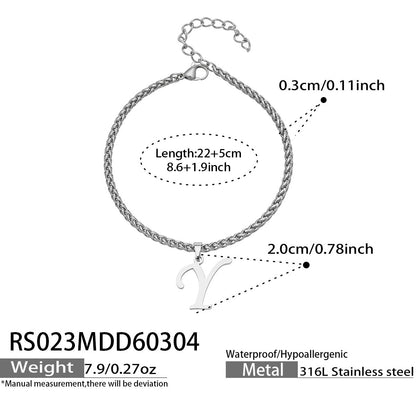 B廠【RS023】ins小眾時尚設計新款26字吊墜腳鍊不銹鋼材質歐美個性簡約腳飾
 26.03-2