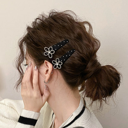 C廠【B28】波點閃鑽花朵髮夾女前額側邊髮卡劉海夾碎髮邊夾2025新款高端髮飾
 25.12-3