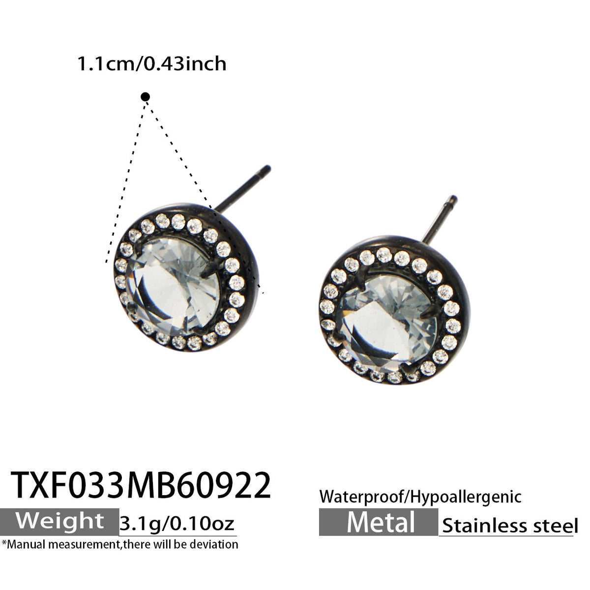B廠【TXP033】 復古黑鈦鋼鋯石流蘇手鍊項鍊耳環套裝
 26.09-4