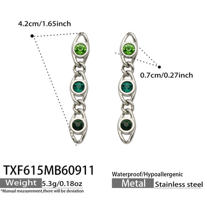 B廠【TXP615】歐美流行多巴胺高級感彩色鋯石不銹鋼手鍊項鍊不掉色時尚女鎖骨鏈
 26.09-3