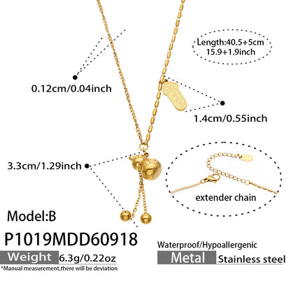 B廠【P1019】 新中式葫蘆流蘇吊墜鎖骨鏈項鍊
 26.09-4