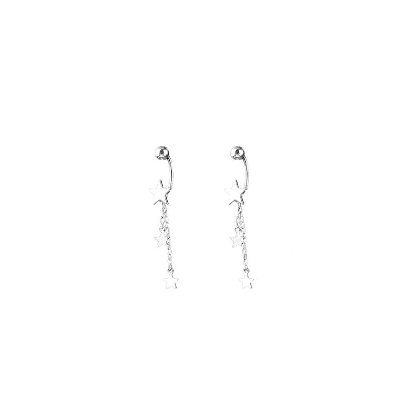 E廠【XDQ11645E】小眾設計925純銀星星流蘇耳環女後掛五角星流蘇ins耳環耳飾
 26.03-2