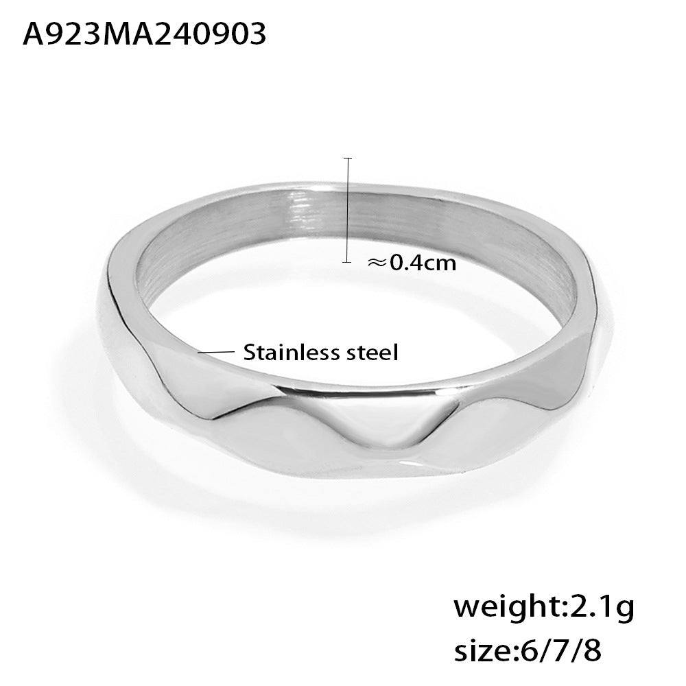 B廠【A922】跨國新款素圈戒指 ins風簡約疊戴鑲鑽指環rings女式飾品配件 24.09-2