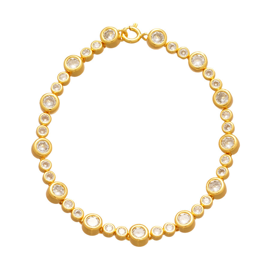 A廠【HB4869】韓系ins鋯石圓形手鍊輕奢高級感手環簡約小眾設計感氣質手飾
 25.11-1