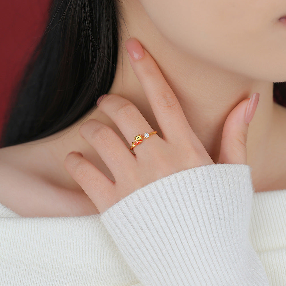 D廠【YC5239R】原創足銀S999錦鯉鋯石戒指上岸好運國潮復古國風精美小眾手飾
 26.01-1