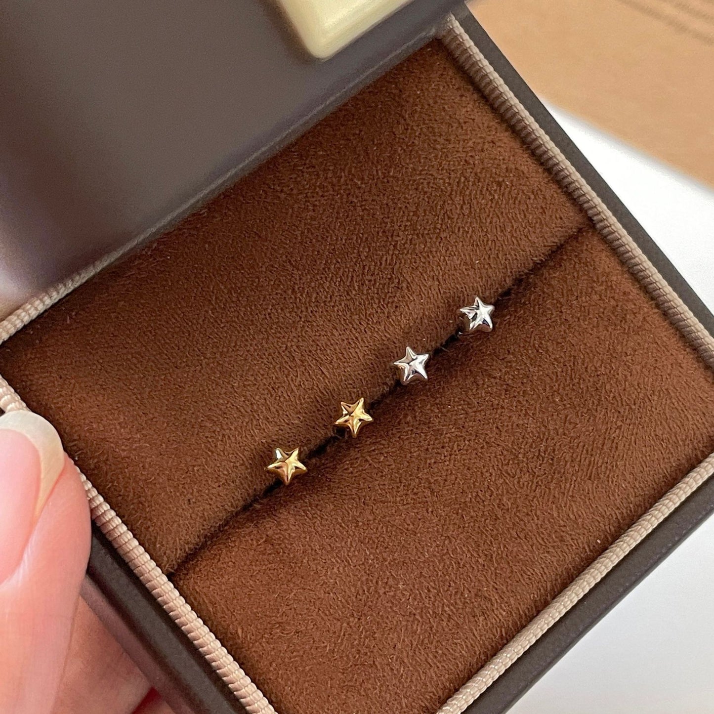 E廠【XDQ10007E】簡約小眾S925純銀星星耳環女甜美ins風五角星養耳洞百搭耳飾
 26.03-4