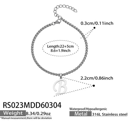 B廠【RS023】ins小眾時尚設計新款26字吊墜腳鍊不銹鋼材質歐美個性簡約腳飾
 26.03-2