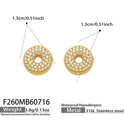 B廠【F260】新款熱銷鋯石26個英文字母不銹鋼鍍18k金 歐美輕奢女飾品耳環
 26.07-4