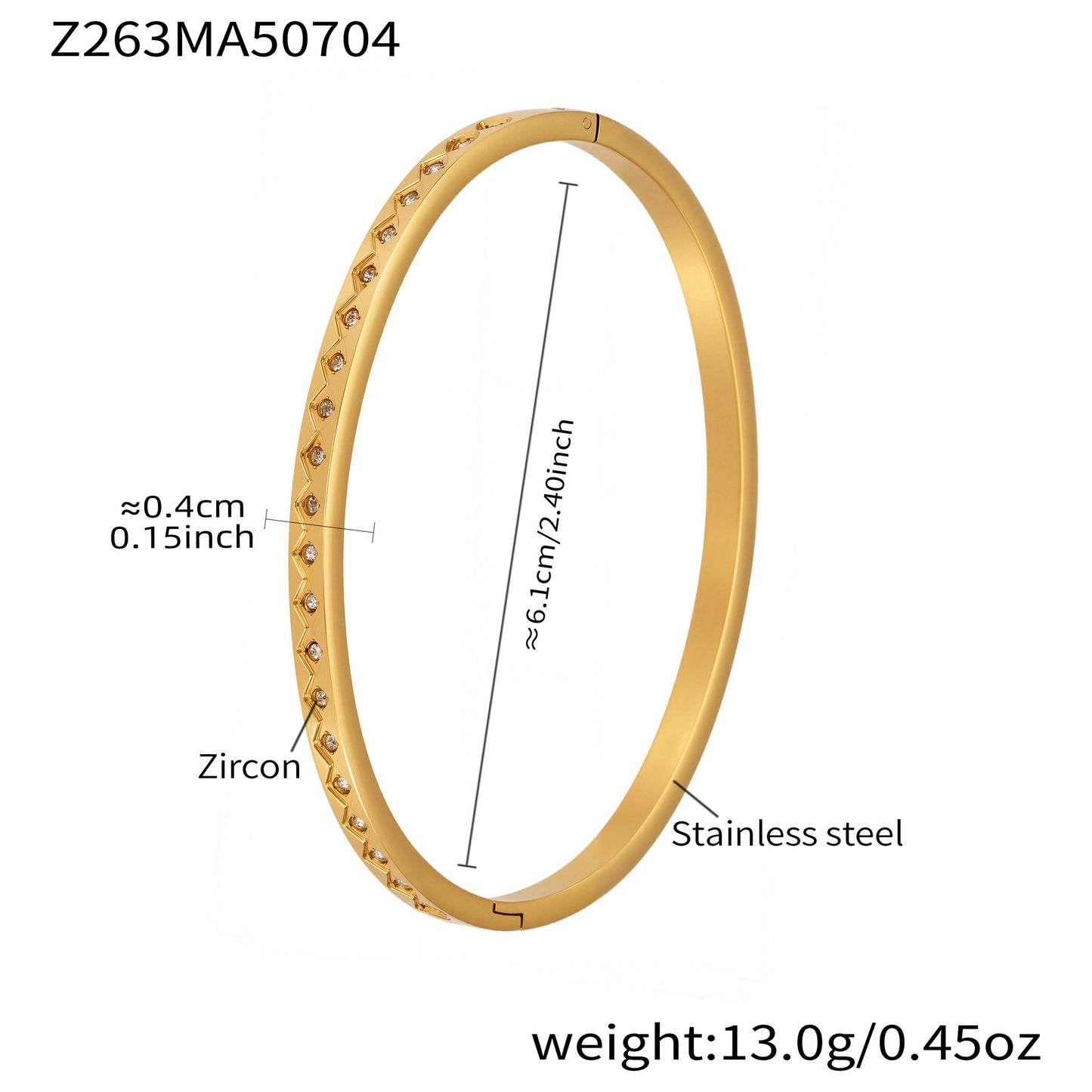 B廠【Z024】跨境新款簡約鈦鋼時尚鑲鑽素圈手鐲女歐美時尚女士手鐲手飾 25.07-2