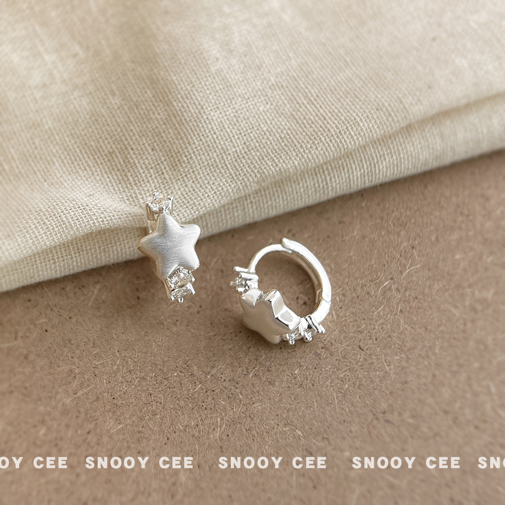 C廠【6927】小爆款拉絲微鑲鋯石耳扣簡約輕奢風通勤高級感新款耳環耳環女
 25.10-3