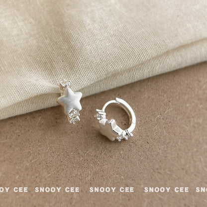 C廠【6927】小爆款拉絲微鑲鋯石耳扣簡約輕奢風通勤高級感新款耳環耳環女
 25.10-3