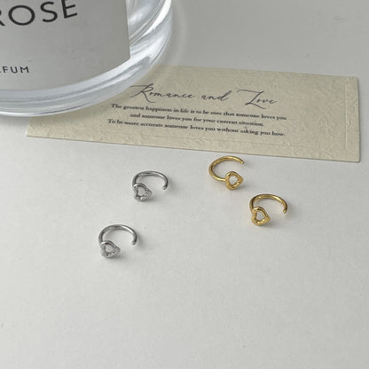 E廠【XDQ10123E】S999純銀韓版簡約愛心耳鉤女小眾設計心型鏤空耳環精緻耳飾潮
 26.03-2