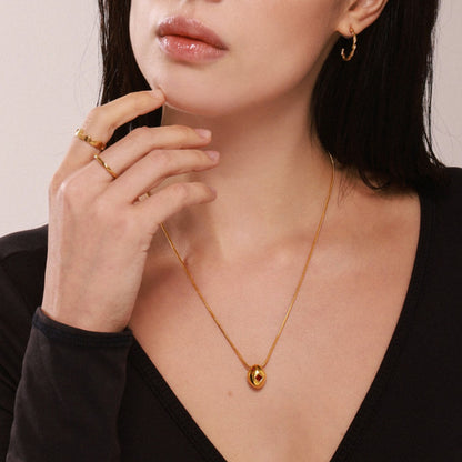 B廠【P2039】不規則異形鑲幾何鋯石鎖骨項鍊ins小眾指環輕奢首飾 25.03-2