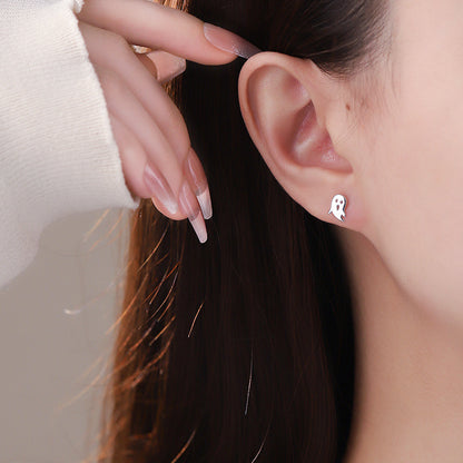 D廠【YC2215E】S925純銀個性幽靈耳環女創意搞怪ins時尚可愛小眾耳飾品 25.01-1