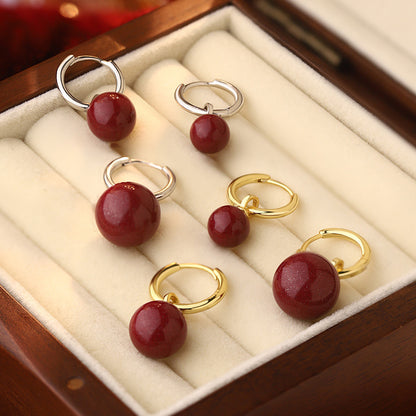 D廠【YC9575E】S999足銀紫金砂耳扣幾何耳飾輕奢華麗極簡中式多尺寸耳飾 25.02-2