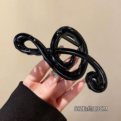 C廠【Q51】超大13cm森系碎花音符抓夾女後腦勺髮抓氣質盤髮鯊魚夾髮夾頭飾
 26.05-4「C廠-單筆結帳需滿，NT$500出貨(不含運費)」