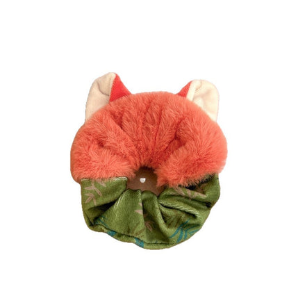 C廠【H18】可愛狐狸兔耳朵毛絨大腸髮圈女瘋狂動物扎頭髮繩甜美可愛頭繩髮飾
 25.12-4「C廠-單筆結帳需滿，NT$500出貨(不含運費)」