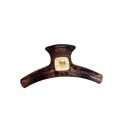 C廠【X84】高品質豹紋小狗抓夾大號高級感鯊魚夾子後腦勺盤髮復古髮夾頭飾女
 26.04-3