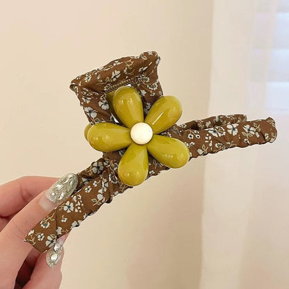 C廠【X101】森系花朵頭髮抓夾女2026新款大鯊夾高級感髮夾獨特漂亮髮飾春
 26.04-3