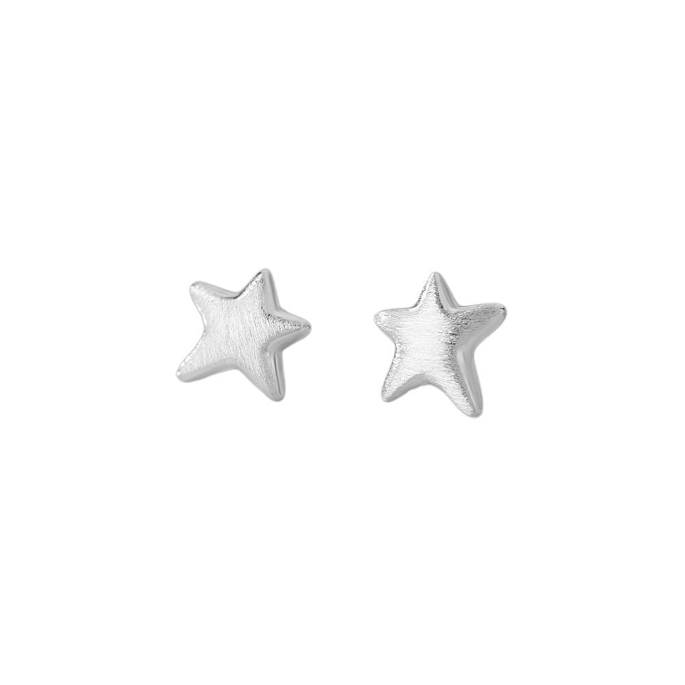 E廠【XDQ10117E】簡約小眾S999純銀拉絲星星耳環女精緻氣質星形百搭耳飾ins潮
 26.04-3