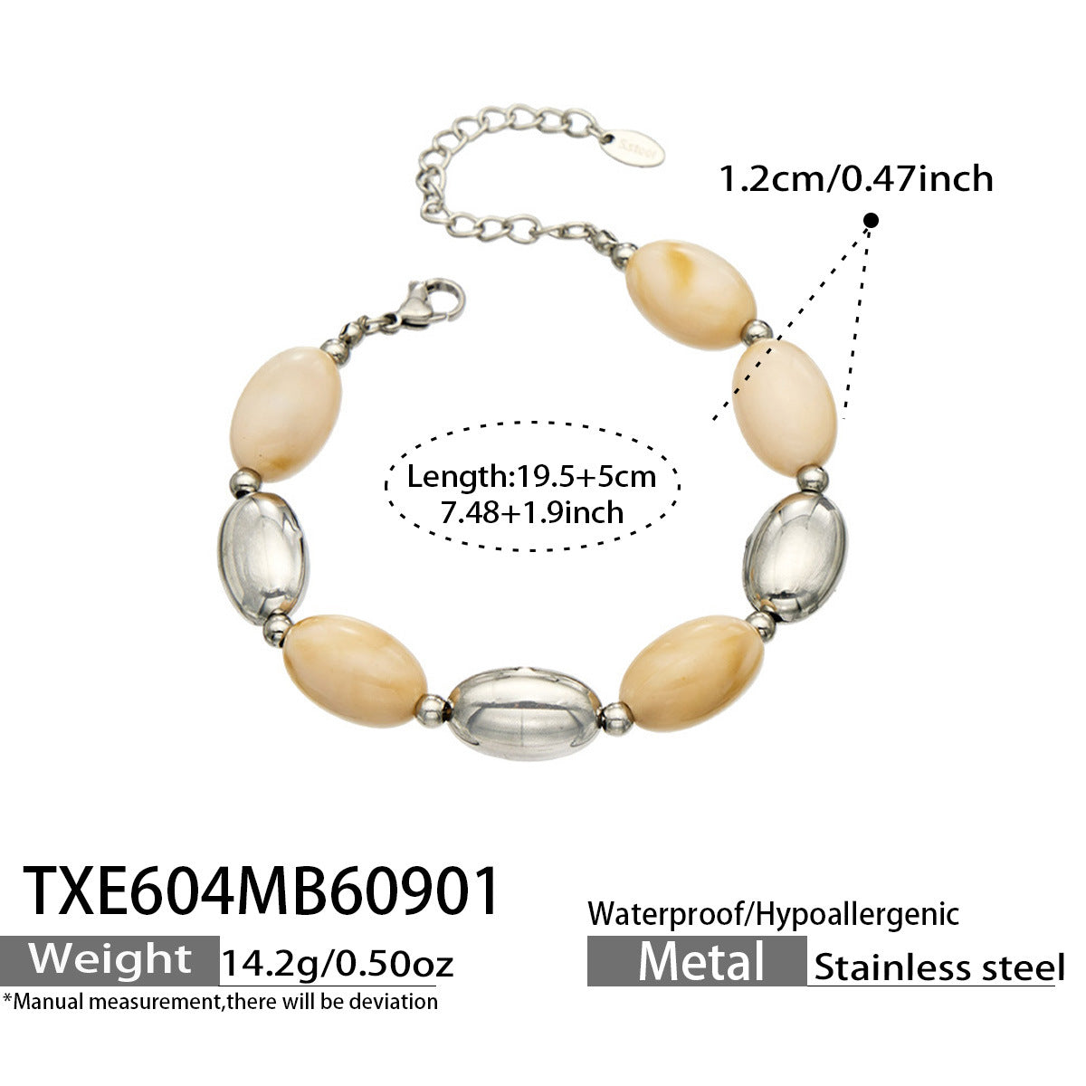 B廠【TXP604】歐美跨境多巴胺串珠不銹鋼鍍金項鍊時尚百搭甜美鎖骨鏈手鍊女套裝
 26.09-1