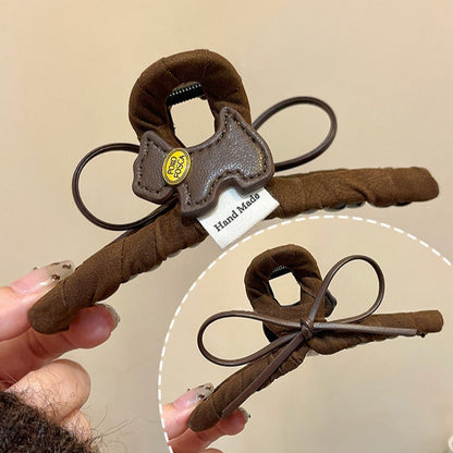 C廠【P95】小狗蝴蝶結頭髮抓夾女高級感2025新氣質秋冬後腦勺髮量大鯊魚夾
 26.01-1