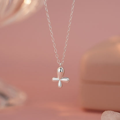 D廠【YC3106N】S999足銀輕奢四葉草項鍊女高級精緻百搭設計幸運草鎖骨鏈 25.03-4