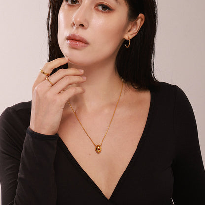 B廠【P2039】不規則異形鑲幾何鋯石鎖骨項鍊ins小眾指環輕奢首飾 25.03-2