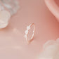 E廠【YC3654R】S999足銀文藝三朵梅花戒指女簡約國風設計復古獨特可調指環 25.05-3