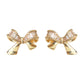 C廠【6282】時尚高級感微鑲鋯石925銀針鍍14K簡約通勤百搭蝴蝶結耳環耳飾
 25.10-5