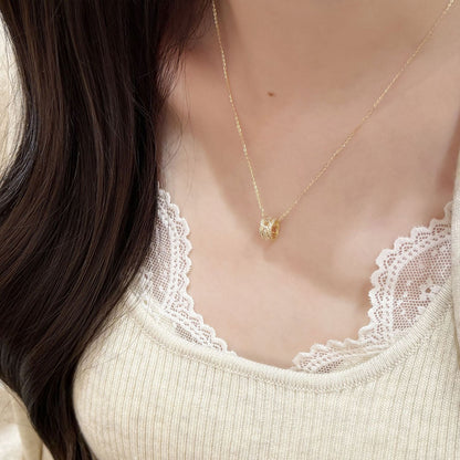 E廠【XDQ0694N】S925純銀小眾高級感鏤空小蠻腰項鍊女精緻時尚鑲鑽鎖骨鏈
 26.01-1