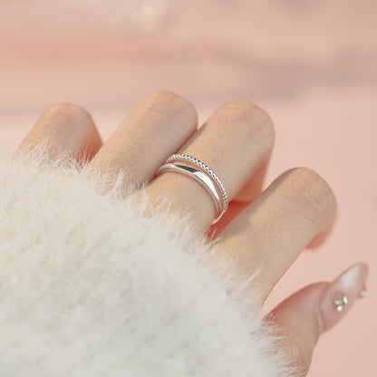 D廠【YC4733R】999足銀雙層戒指創意不規則線條簡約幾何時尚文藝風手飾 25.04-1