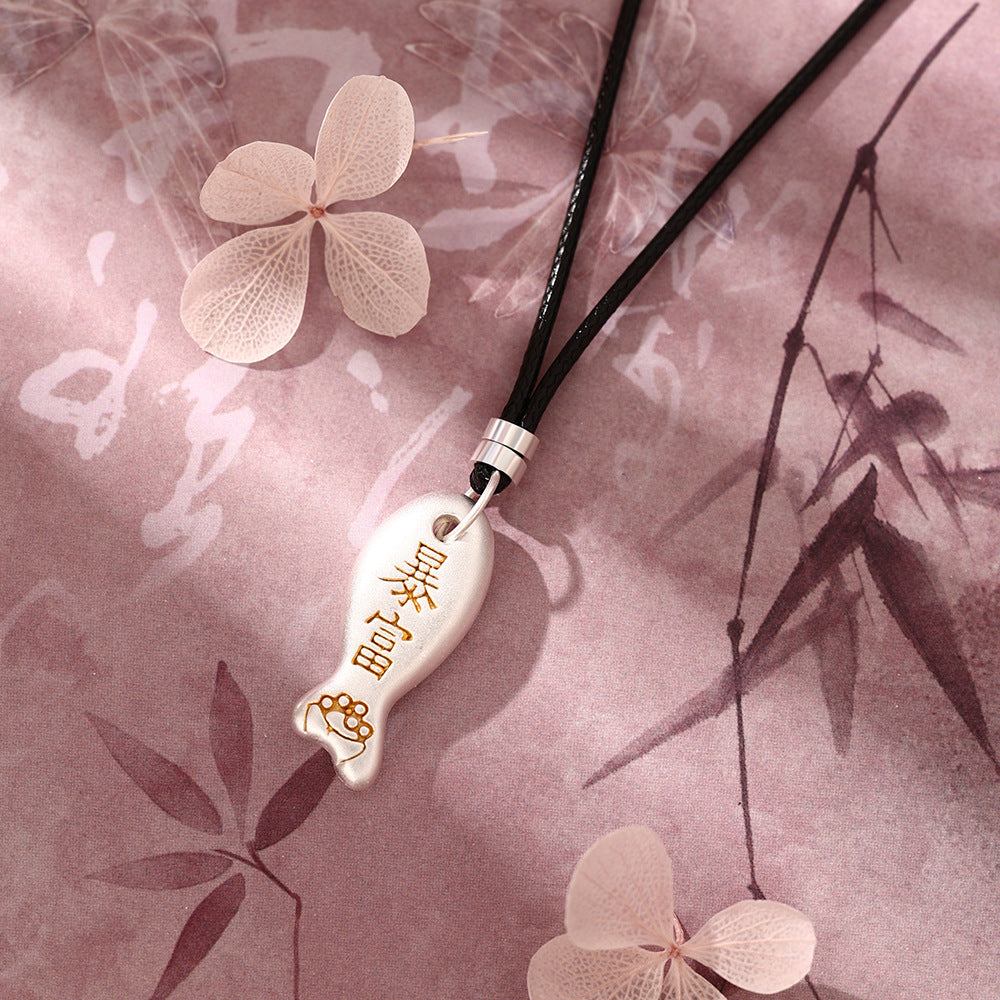 D廠【YC1419N】足銀S999國風小魚編織鎖骨鍊
 26.10-3