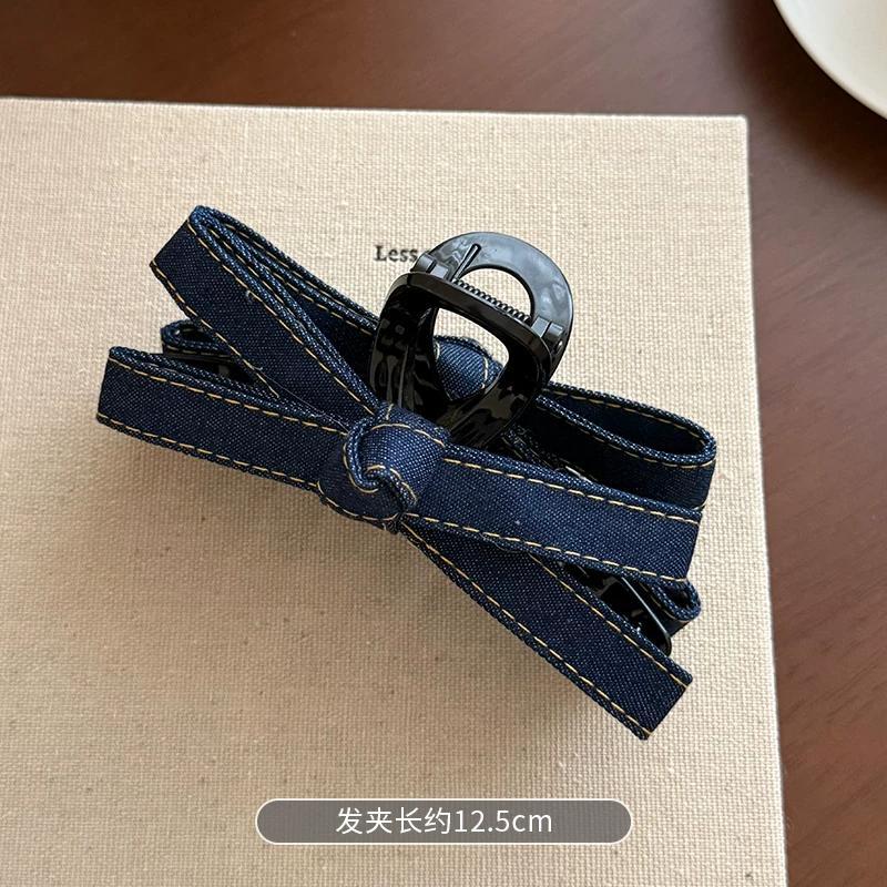 C廠【X710】韓國牛仔蝴蝶結抓夾女2026新款頭髮鯊魚夾高級感後腦勺盤髮夾髮飾
 26.08-2「C廠-單筆結帳需滿，NT$500出貨(不含運費)」