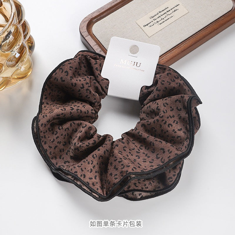 D廠【B485】高級感小蠻腰大腸髮圈卡裝髮飾格子豹紋頭繩法式超大馬尾皮筋髮繩
 25.10-5「D廠-單筆結帳需滿，NT$600出貨(不含運費)」