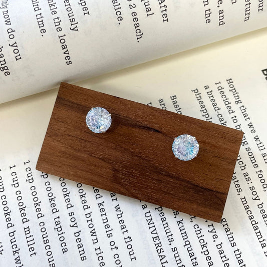 E廠【XDQ11701E】S925純銀精緻漸層冰藍煙火切耳環女輕奢簡約爆閃耳飾耳骨釘潮
 26.03-1