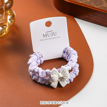 C廠【B218】2條卡裝小腸髮圈甜美少女皮筋頭繩韓系新款髮飾丸子頭馬尾髮繩 25.05-3「C廠-單筆結帳需滿，NT$500出貨(不含運費)」
