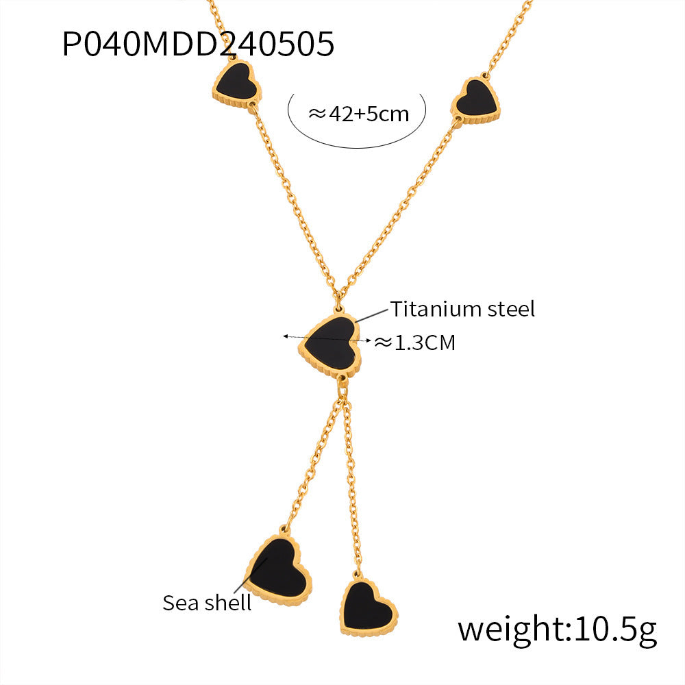 B廠【P040-A040-Z040】歐美INS新款時尚百搭戒指手鐲女鈦鋼鍍18K金鑲鑽幾何項鍊套裝飾品 24.05-2