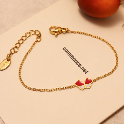 B廠【TXP260】歐美不銹鋼小蝴蝶滴油兒童飾品套裝耳環戒指手鍊項鍊不掉色 25.05-5