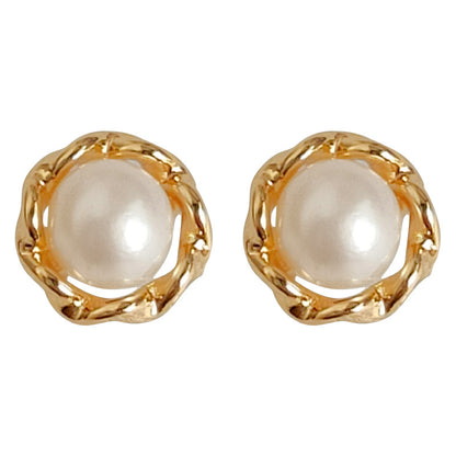 A廠【3262】極簡風淡水珍珠耳環高級鍍14K銀針耳飾簡約簡約通勤百搭耳環女 25.06-2