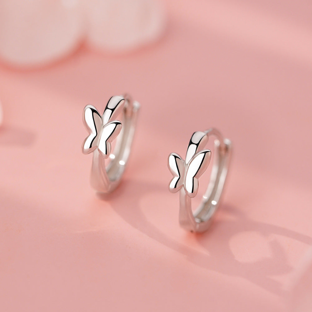 D廠【YC9500E】純銀S925甜美蝴蝶耳扣女時尚精緻百搭設計高級感優雅森系耳飾
 25.12-3