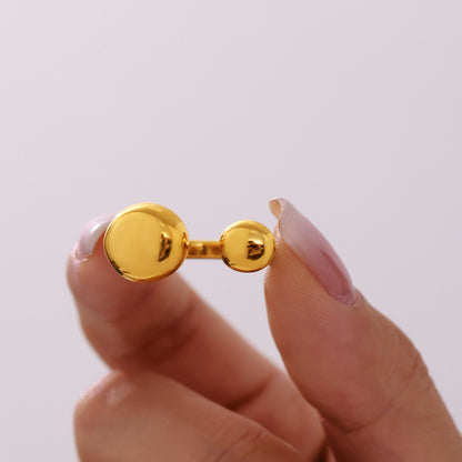 B廠【A099】不鏽鋼材質蘑菇雲朵造型開環雙色設計時尚輕奢氣質手飾 25.04-1