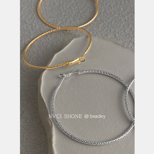 A廠【7165】時尚個性冷淡風大耳圈圓圈銀針高級感通勤百搭耳環
 25.11-4