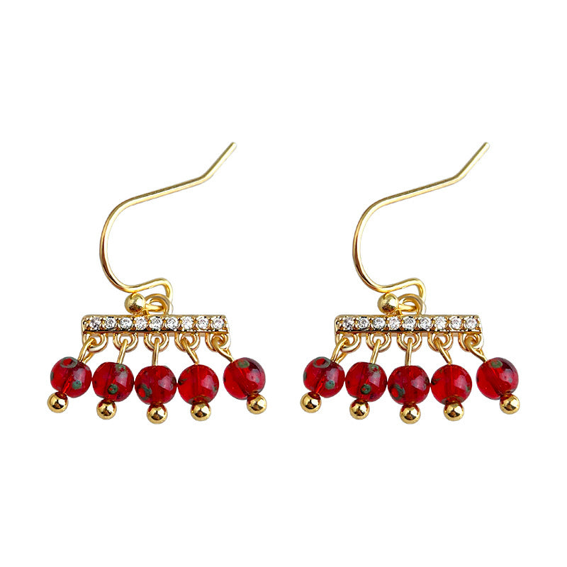 C廠【7081】文藝復古微鑲鋯石民族風流蘇氣質簡約高級感新款耳飾
 25.11-2